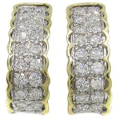 Stunning Diamond Gold Creole Earrings 12