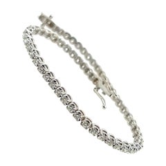 Modern Gold 2.00 Carat Natural Round Brilliant G-H VS Diamond Tennis Bracelet