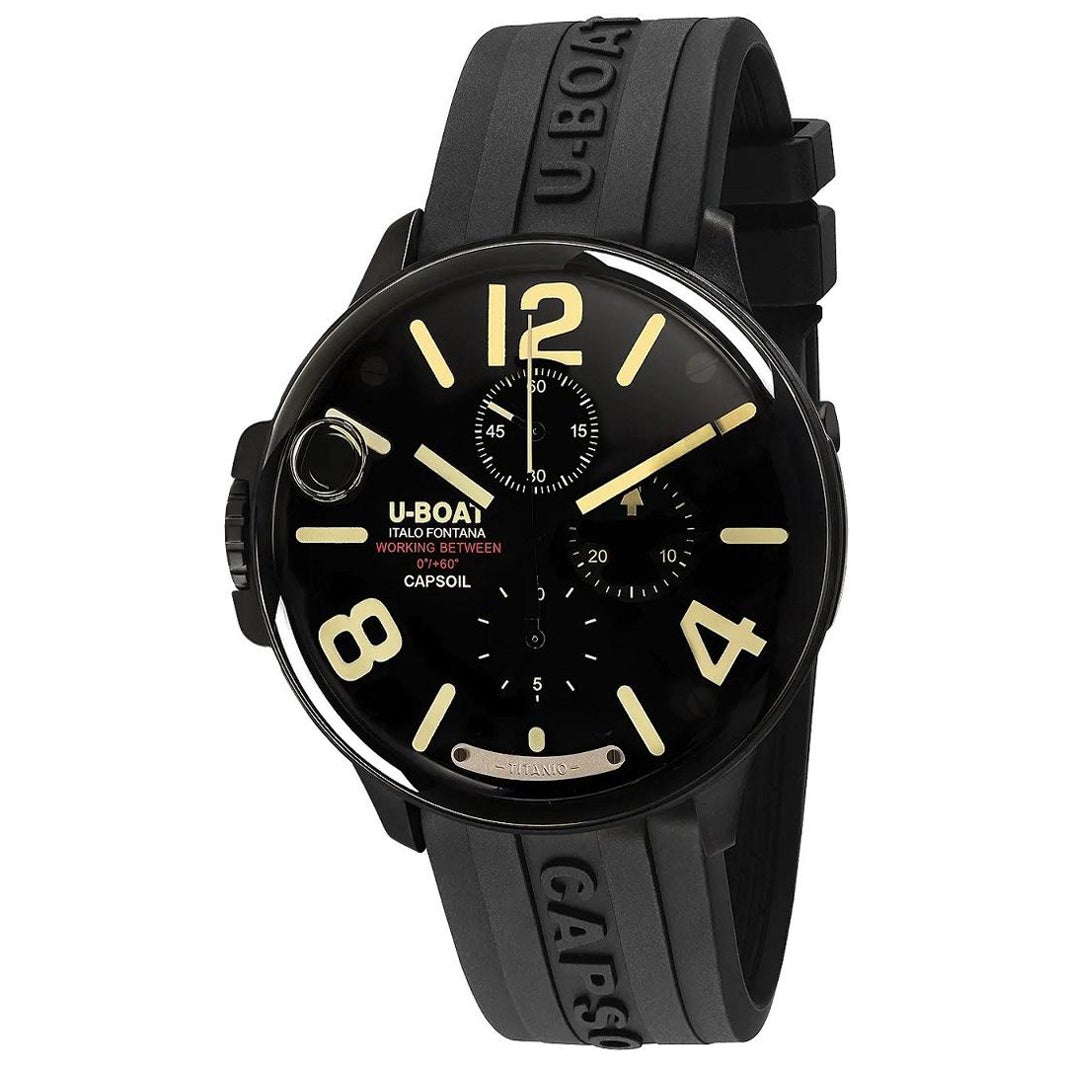 U-Boat Capsoil Chronograph Quartz Black Dial Men's Watch 8896 For Sale