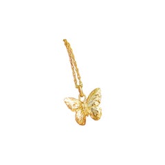 Solid 18 Carat Gold Butterfly Pendant By Lucy Stopes-Roe
