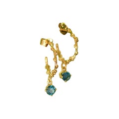 Solid 18 Carat Gold Barnacle Topaz Earrings By Lucy Stopes-Roe