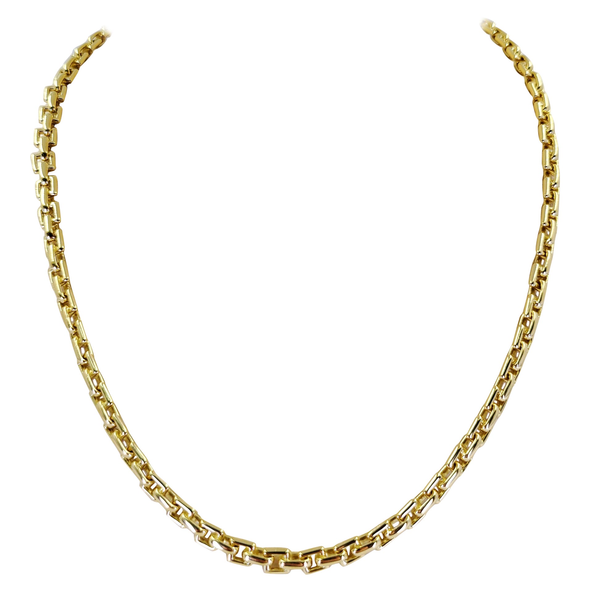 Tiffany and Co. Russian Weave Chain Link Yellow Gold Necklace at