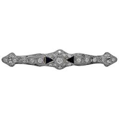 Art Deco Diamond Platinum Bar Pin