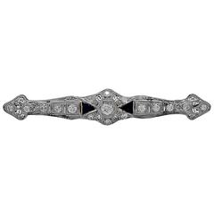 Art Deco Diamond Platinum Bar Pin 