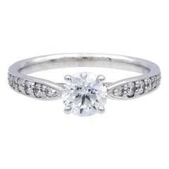 Tiffany & Co. Platinum Round Diamond Harmony Engagement Ring 0.42 Ct. EVVS2