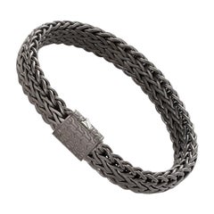 John Hardy Bracciale in argento sterling e rodio nero BM99795MBRDXL