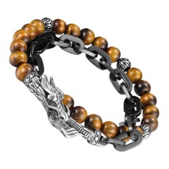 John Hardy Legends Naga Tiger Eye Bead Wrap Bracelet BMS65551TEXUL