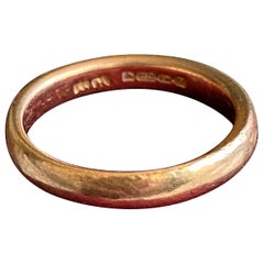 Art Deco 1939 22k Heavy Rounded Wedding Band Ring