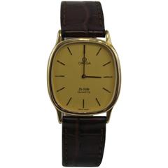 Vintage Omega Gold Plated De Ville Quartz Wristwatch