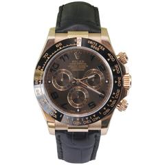 Rolex Rose Gold Chocolate Dial Cosmograph Daytona Wristwatch Ref 116515ln