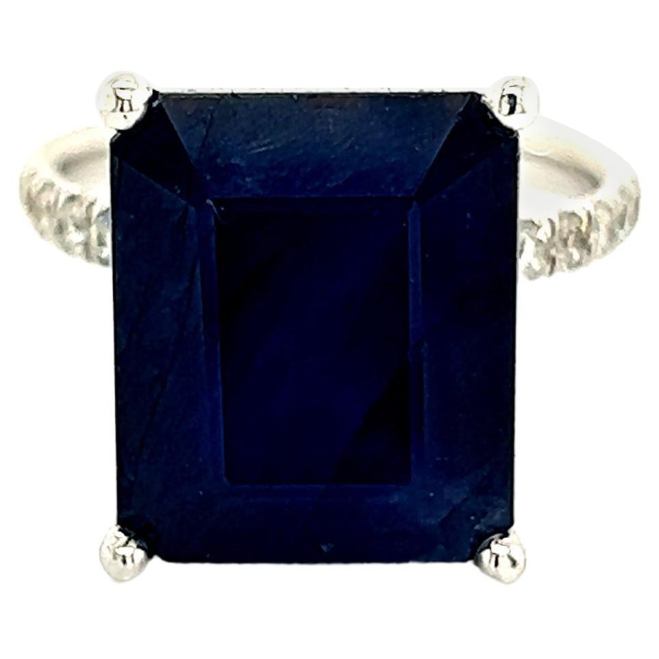 Sapphire Diamond Ring 14k Y Gold 12.05 TCW Certified For Sale
