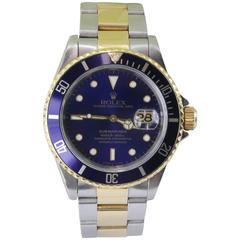 Rolex Yellow Gold Stainless Steel Submariner Oyster Automatic Wristwatch 