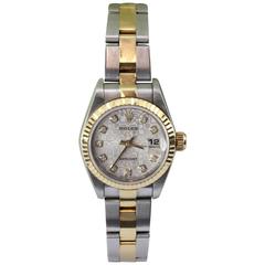 Rolex Yellow Gold Stainless Steel Oyster Datejust Jubilee Automatic Wristwatch