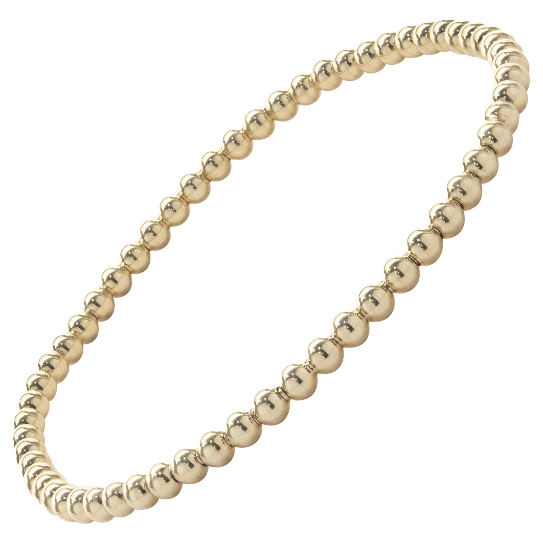 Flex-Armband aus 14 Karat Gelbgold mit Perlen im Angebot