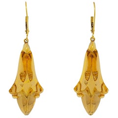 Boucles d'oreilles pendantes Baccarat en or jaune 18k