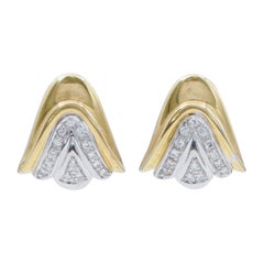Diamanten, Ohrringe aus 18 Karat Gelb- und Weißgold