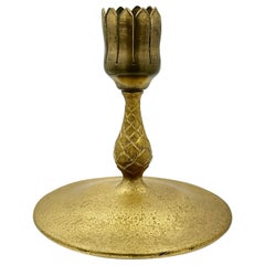 Tiffany Studios Gilt Bronze Vase Base Candlestick circa 1910 Bronze Dore