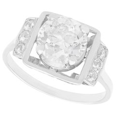 Anello di fidanzamento solitario in oro bianco con diamante Art Deco certificato GIA da 2,19 carati