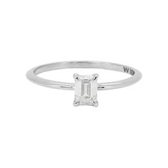 Superb 18k White Gold Solitaire Ring w/ 0.70ct Natural Diamonds GIA Certificate