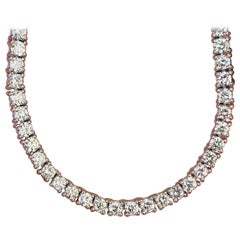 14k Gold Straight Diamond Tennis Necklace 8.15ctw