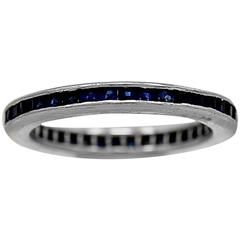 .75 Carats Sapphires Platinum Eternity Band Ring