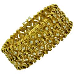 Flexible Diamond Gold Bracelet
