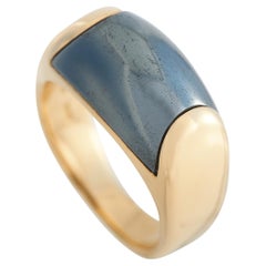 Bvlgari Tronchetto 18k Yellow Gold Hematite Ring