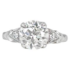 GIA Certified 2.11 Carat Round Brilliant Cut Diamond Solitaire Engagement Ring