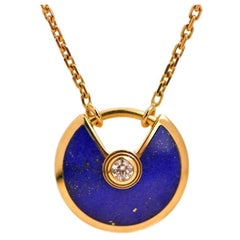 Cartier Amulette De Cartier 18k Yellow Gold Lapis Lazuli Necklace