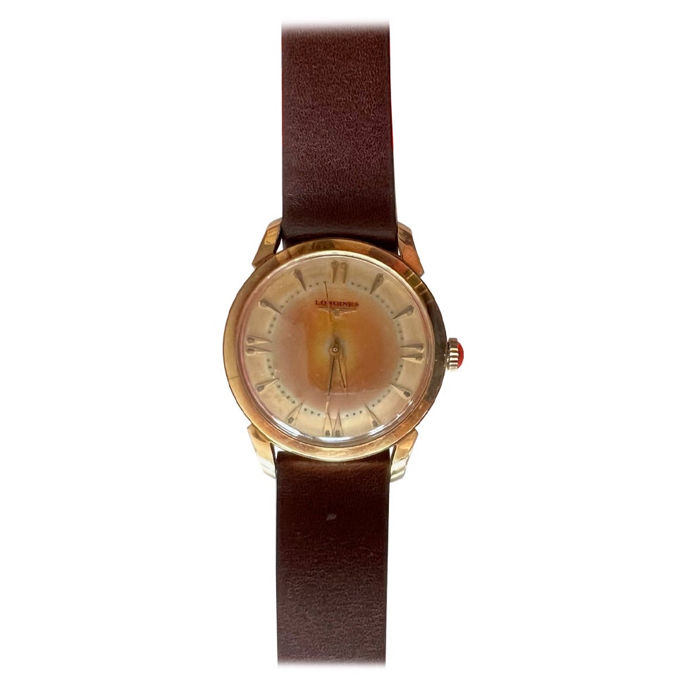 Longines 14k Gold Watch Tropical Patina For Sale