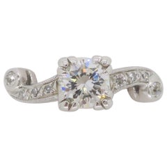 Vintage Diamond Ring Crafted in 14k White Gold