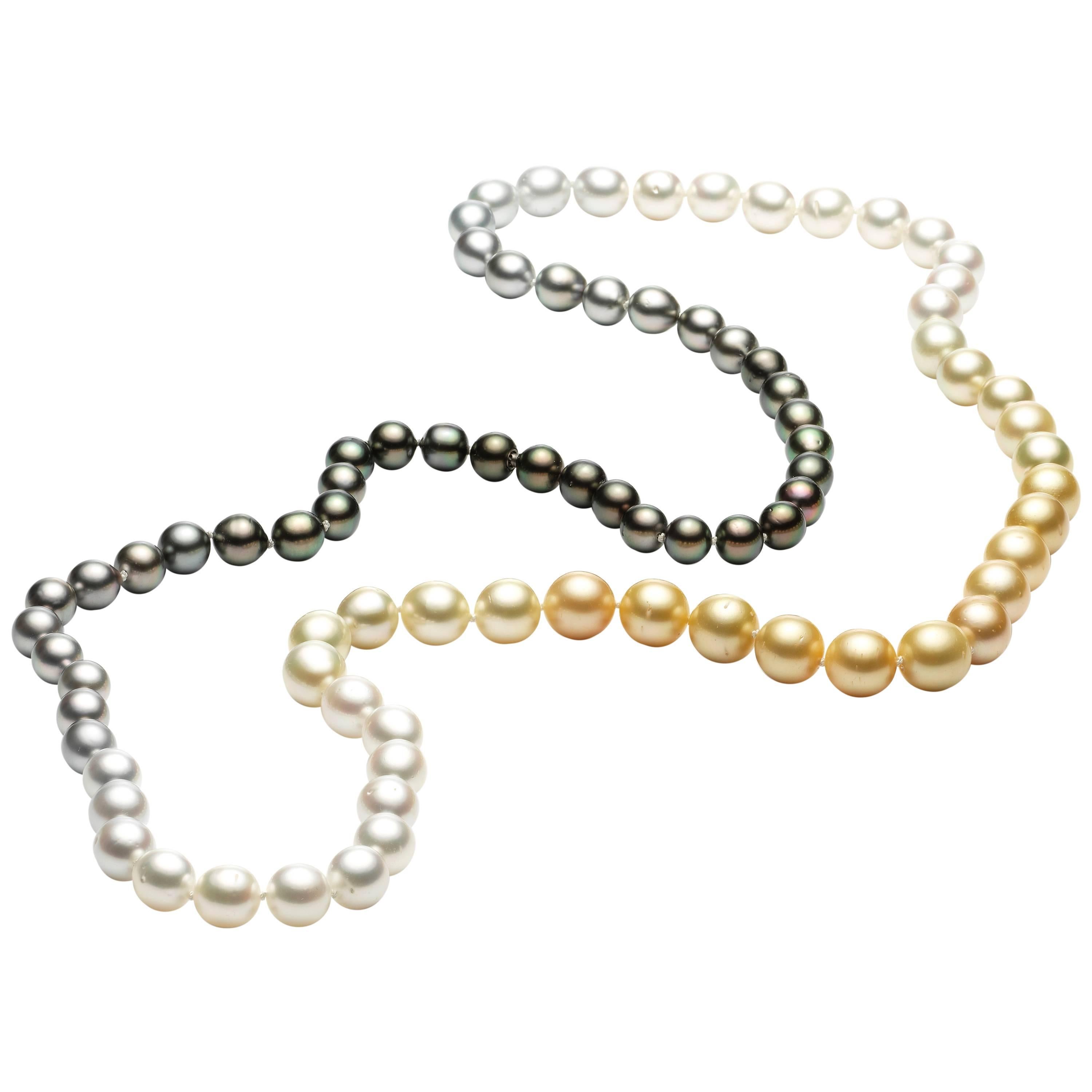 Jesse Tahiti and South Sea Pearl Necklace For Sale