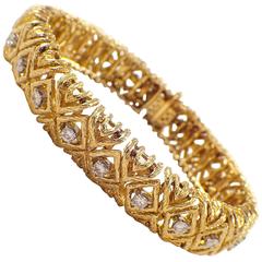 1970s Diamond Gold Bracelet