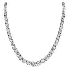 GIA Certified 18.81 Carat Diamond 12.06 Carat Diamond Tennis Necklace