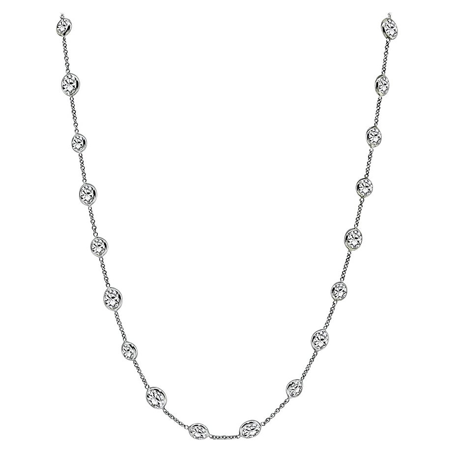 13.63 Carat Diamond by the Yard Necklace For Sale