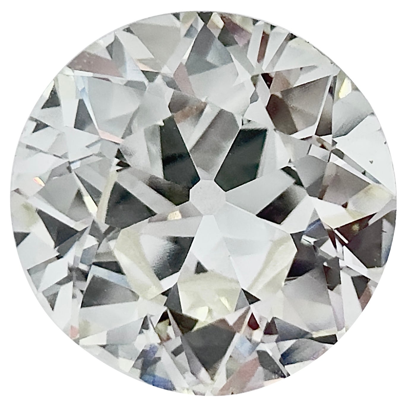 LFG Certified 3.78 K/VS1 Antique Old European Round Brilliant Cut Diamond For Sale