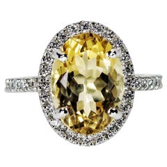 4.95 Carat Oval Cut Natural Citrine Ring