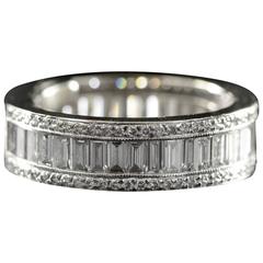 3.12 Carats Channel and Prong Set Diamond Gold Anniversary Band Ring 6