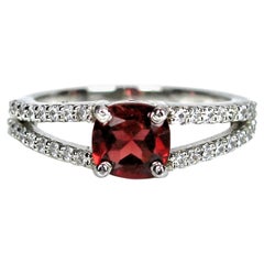 Natural Cushion Cut Garnet Ring