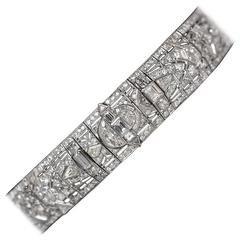 1930s 37 Carats Diamonds Platinum Art Deco "Great Gatsby" Choker Necklace 5