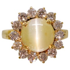 4,5 Karat Diamantring mit Katzenauge ( Chrysoberyll)