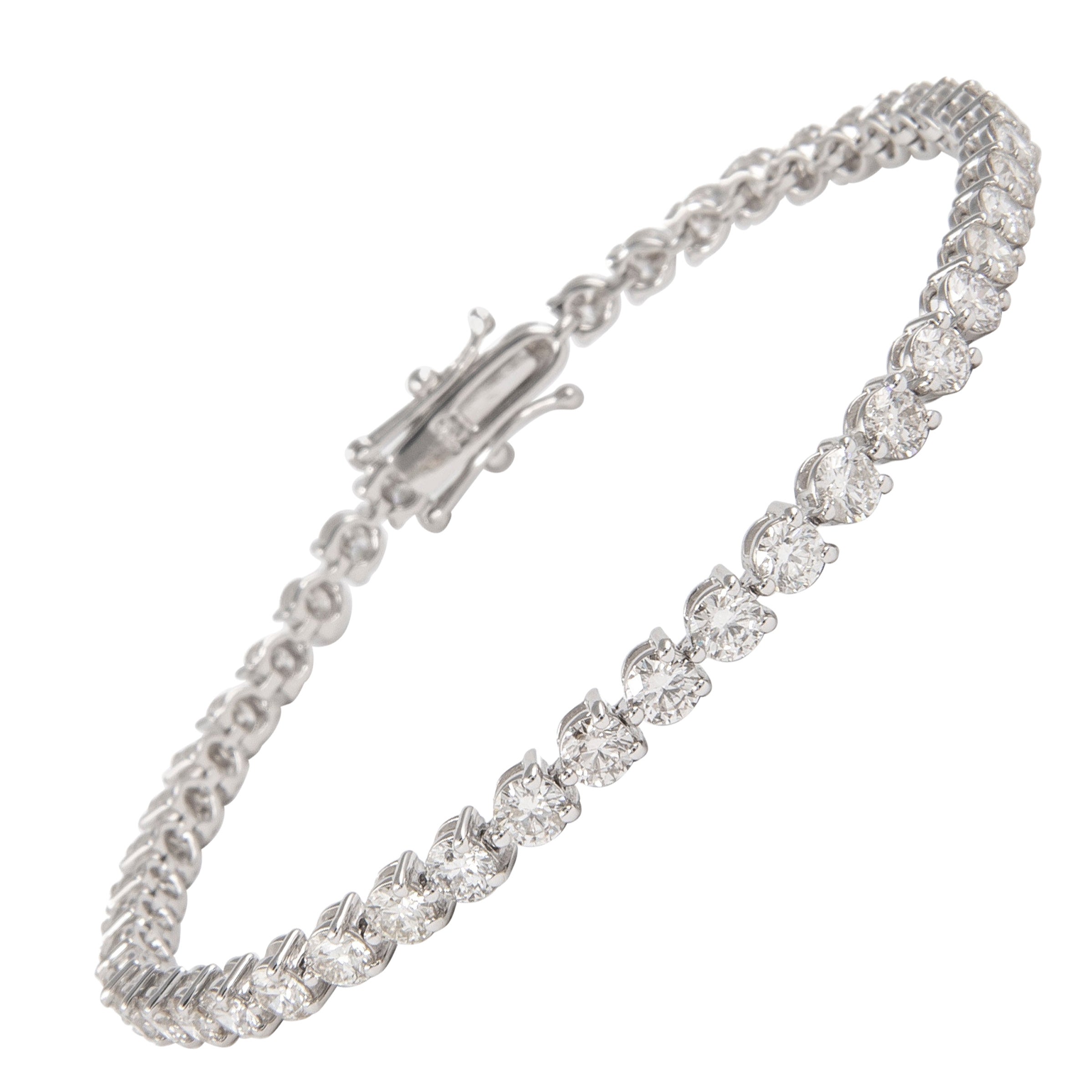 Alexander 5.19 Carats Diamond Tennis Bracelet 18 Karat White Gold For Sale