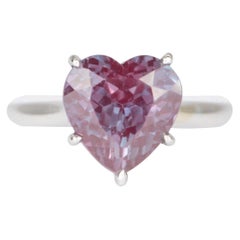 5.05ct Heart Shape Lab Alexandrite Hidden Halo Engagement Ring 14k White Gold