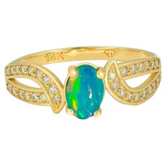 Genuine Opal 14k Gold Ring.