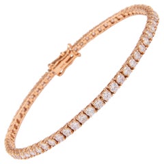 Alexander Bracelet tennis en or rose 14 carats avec diamants de 3,65 carats