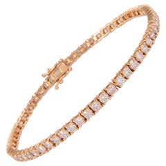Alexander Bracelet tennis en or rose 14 carats avec diamants de 4,60 carats