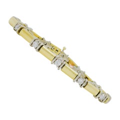 White Diamond and Yellow Gold Bracelet in 18k White and Yellow Gold