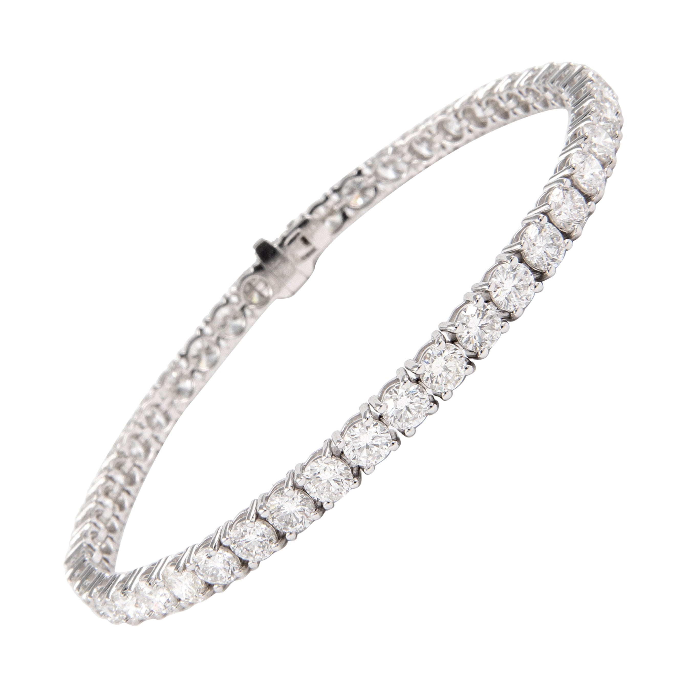 Alexander Bracelet tennis en or blanc 18 carats avec diamants de 8,90 carats