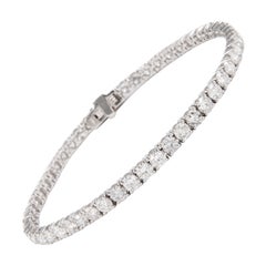Alexander 6.83 Carats D-F Color Diamond Tennis Bracelet 18-Karat White Gold