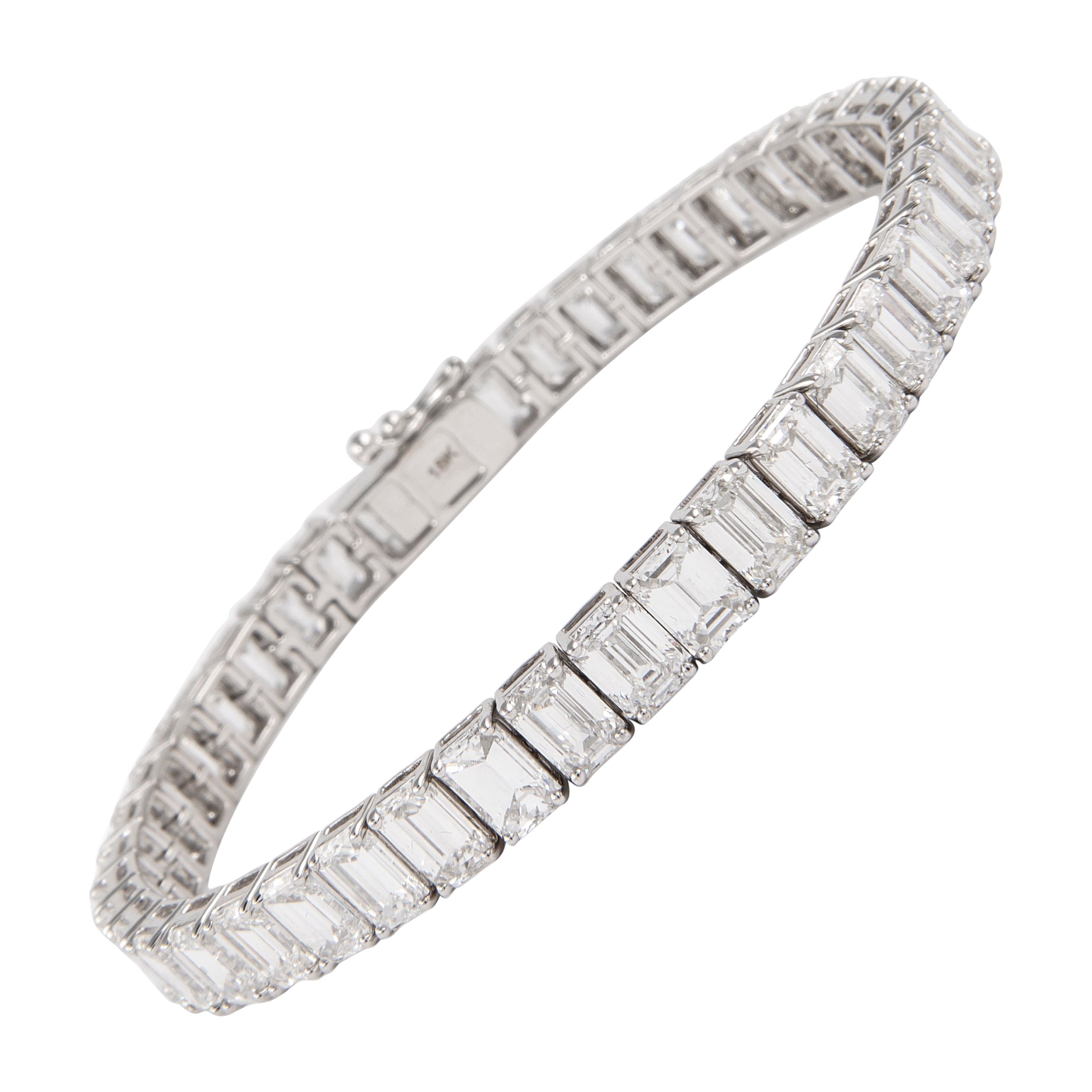 Alexander Tous GIA 20,69ct  Bracelet tennis en or blanc 18 carats avec diamants 0,48 carat